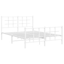 (white, 135 x 190 cm/with headboard & footboard) vidaXL Metal Bed Frame with Headboard Home Bed Base Bedstead Black 90x200 cm