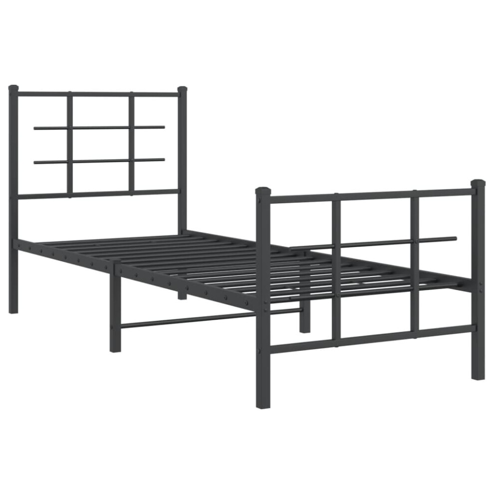 (black, 80 x 200 cm/with headboard & footboard) vidaXL Metal Bed Frame with Headboard Home Bed Base Bedstead Black 90x200 cm