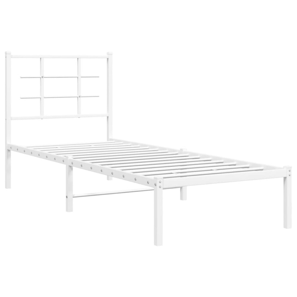 (white, 80 x 200 cm/with headboard) vidaXL Metal Bed Frame with Headboard Home Bed Base Bedstead Black 90x200 cm