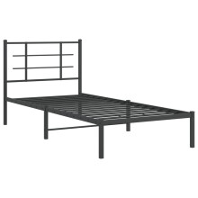 (black, 90 x 190 cm/with headboard) vidaXL Metal Bed Frame with Headboard Home Bed Base Bedstead Black 90x200 cm