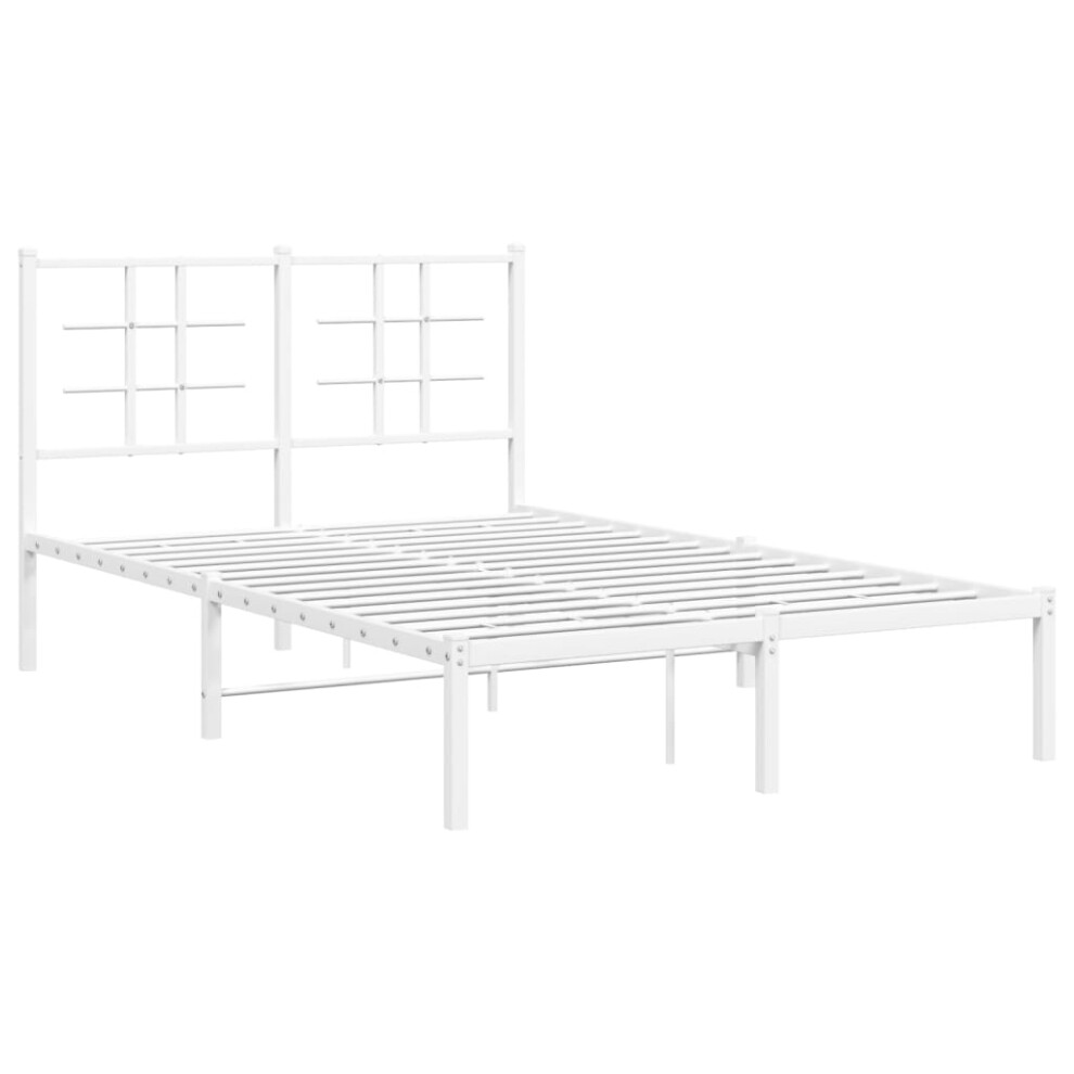 (white, 120 x 200 cm/with headboard) vidaXL Metal Bed Frame with Headboard Home Bed Base Bedstead Black 90x200 cm