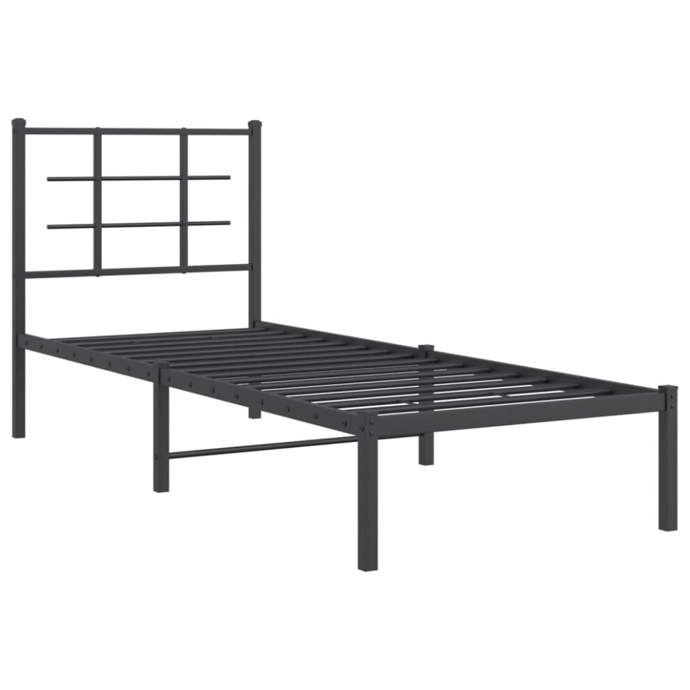 (black, 80 x 200 cm/with headboard) vidaXL Metal Bed Frame with Headboard Home Bed Base Bedstead Black 90x200 cm