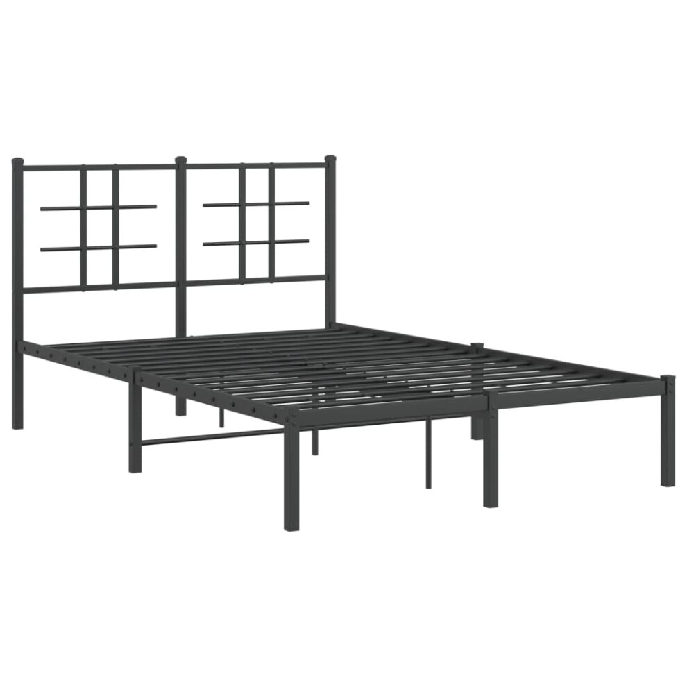 Vidaxl (Black, 120 X 200 Cm/With Headboard) Metal Bed Frame With Headboard Home Bed Base Bedstead Black 90X200 Cm