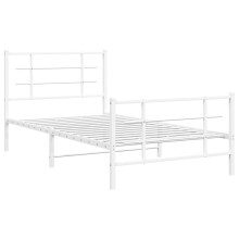 (white, 100 x 200 cm/with headboard & footboard) vidaXL Metal Bed Frame with Headboard Home Bed Base Bedstead Black 90x200 cm