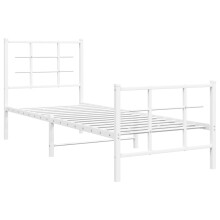 (white, 75 x 190 cm/with headboard & footboard) vidaXL Metal Bed Frame with Headboard Home Bed Base Bedstead Black 90x200 cm