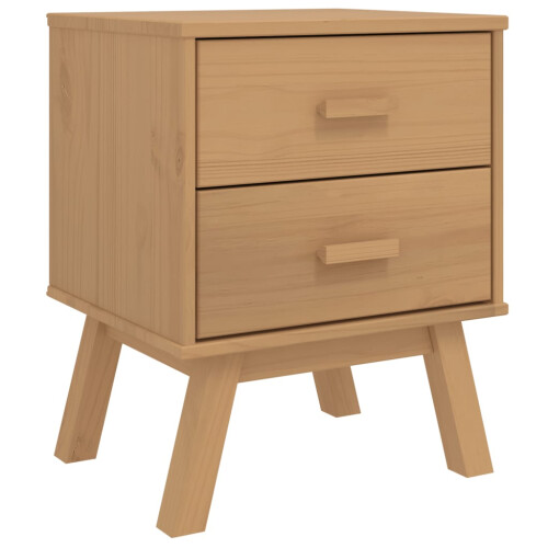 VidaXL vidaXL Bedside Cabinet Nightstand End Table Bed Table Brown Solid Wood Pine 1