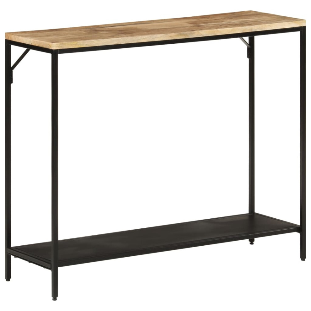 vidaXL Console Table Hallway Coffee End Table Solid Rough Mango Wood and Iron