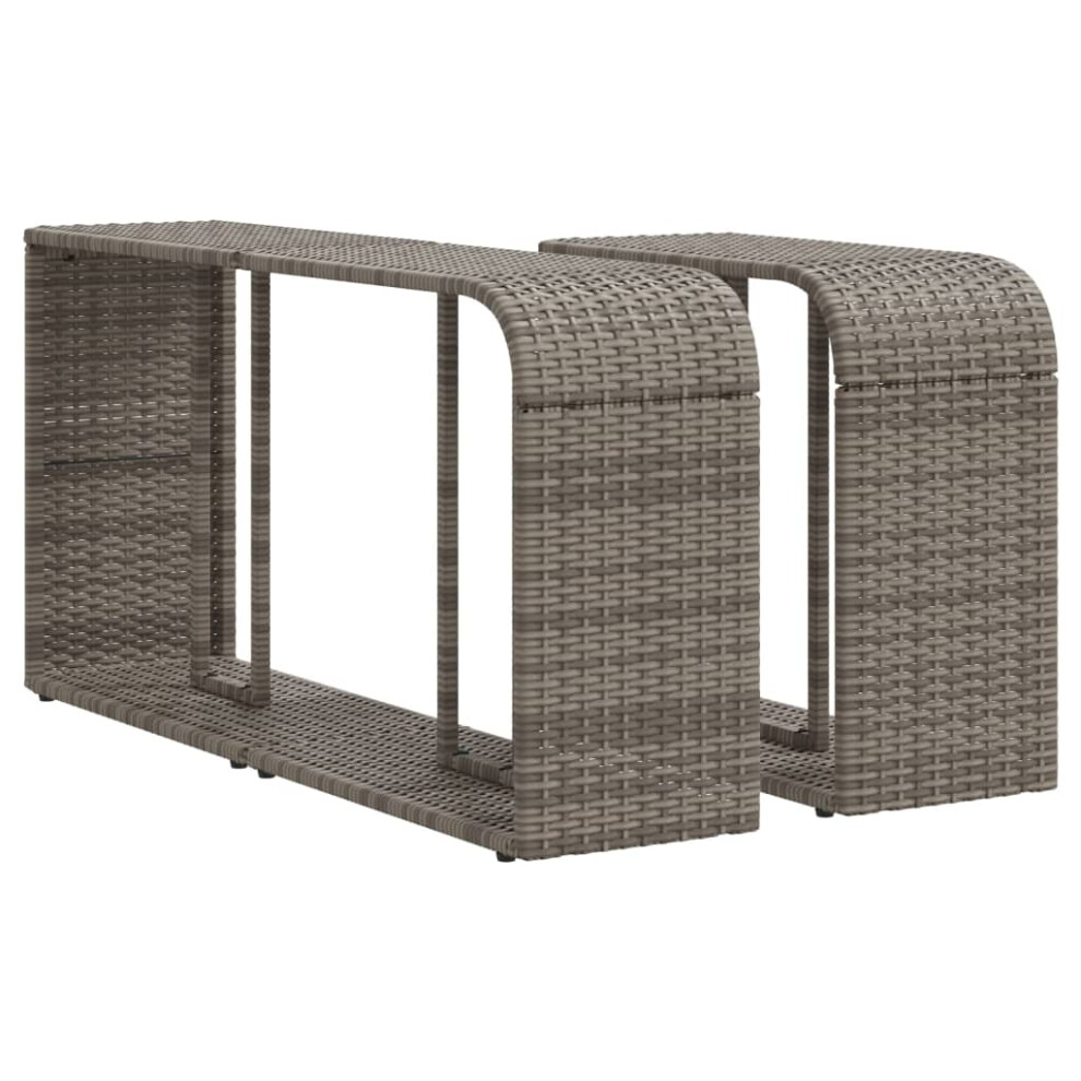 vidaXL Storage Shelves Storage Racks Display Shelves 2 pcs Grey Poly Rattan