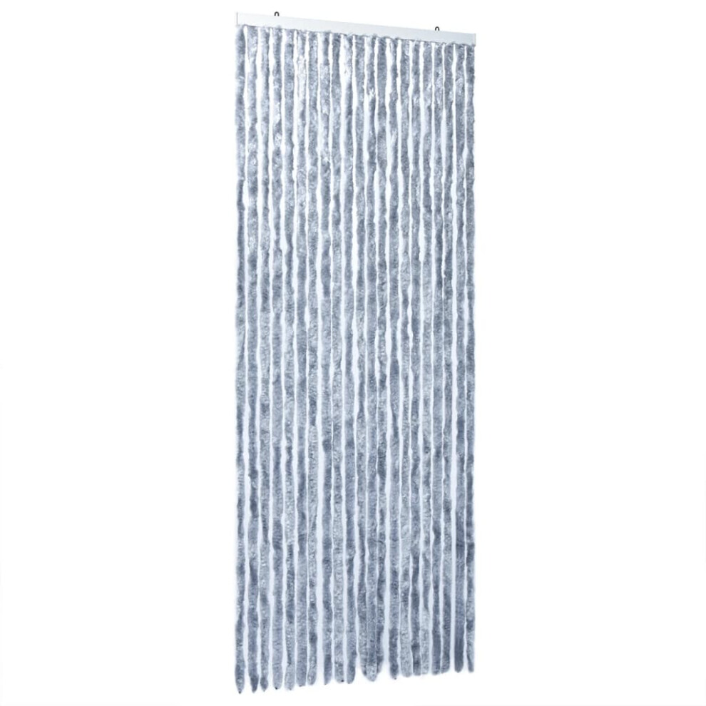 vidaXL Fly Curtain Door Curtain Fly Screen Curtain Silver 100x230 cm Chenille