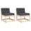 VidaXL vidaXL Garden Sofas with Cushions Outdoor Sofa Chair 2 pcs Solid Wood Pine 2
