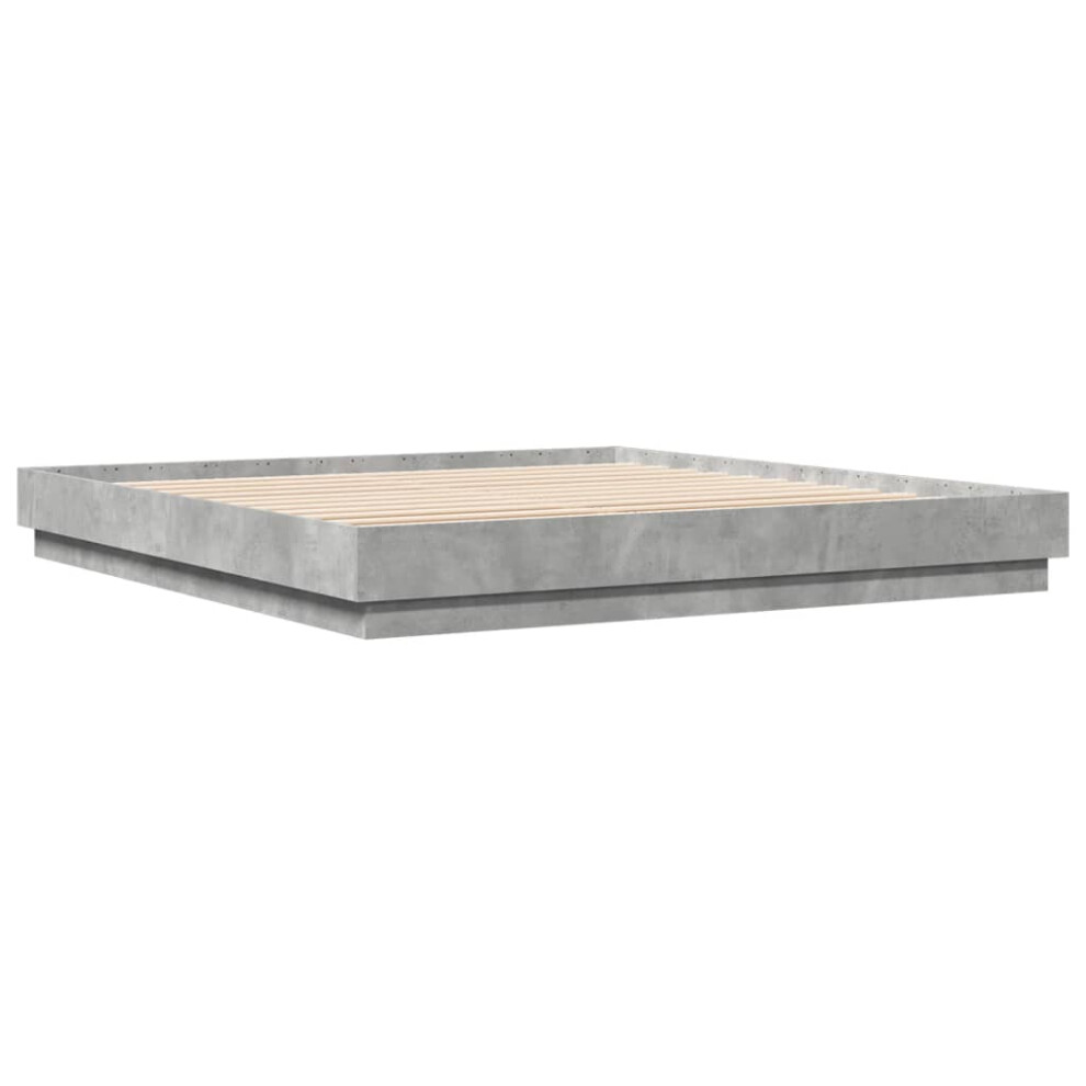 vidaXL Bed Frame Bed Base Bedstead Concrete Grey 200x200 cm Engineered Wood