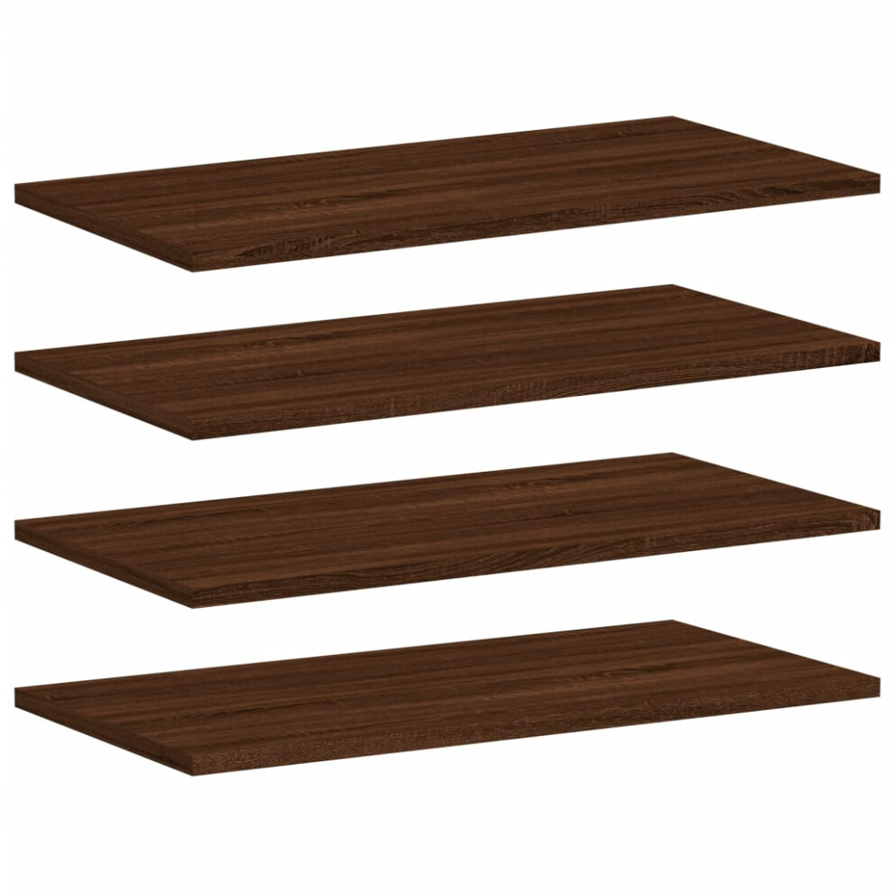 vidaXL Wall Shelves Floating Shelf Wall Rack 4 pcs Brown Oak Engineered Wood