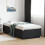 VidaXL vidaXL Bed Frame with LED Lights Bed Base Black 100x200 cm Engineered Wood 5