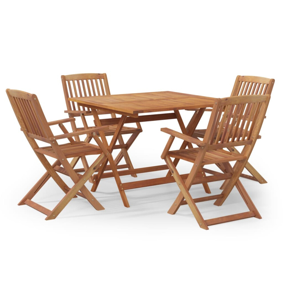 vidaXL Garden Dining Set 5 Piece Solid Wood Acacia Outdoor Table and Chair