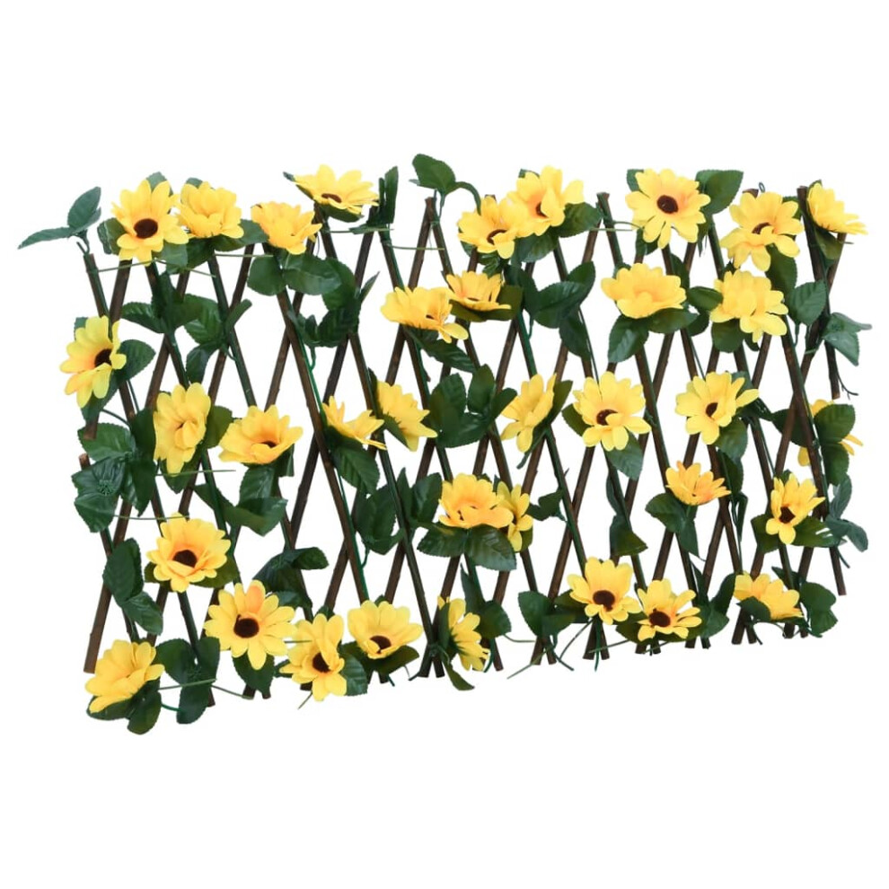 vidaXL Artificial Ivy Trellis Expandable Privacy Fence Screen Yellow 180x20 cm