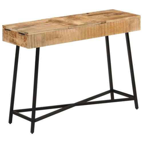 VidaXL vidaXL Dressing Table Cosmetic Makeup Table Solid Rough Mango Wood and Iron