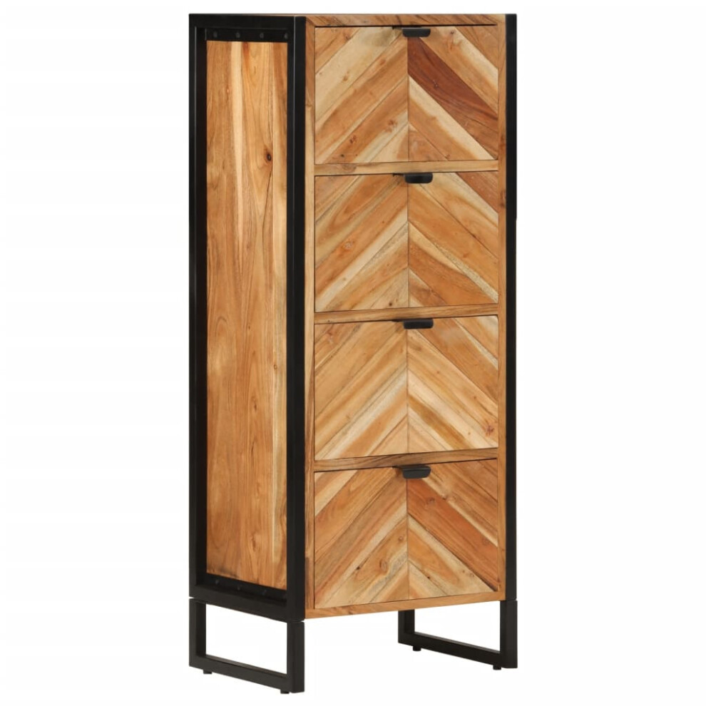 vidaXL Bathroom Cabinet Vanity Unit Storage Cupboard Solid Wood Acacia & Iron