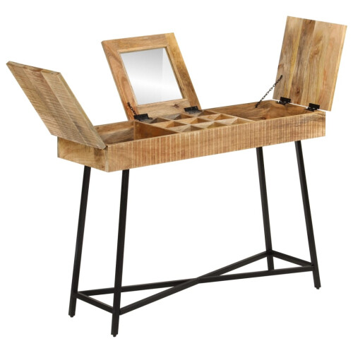 VidaXL vidaXL Dressing Table Cosmetic Makeup Table Solid Rough Mango Wood and Iron 1