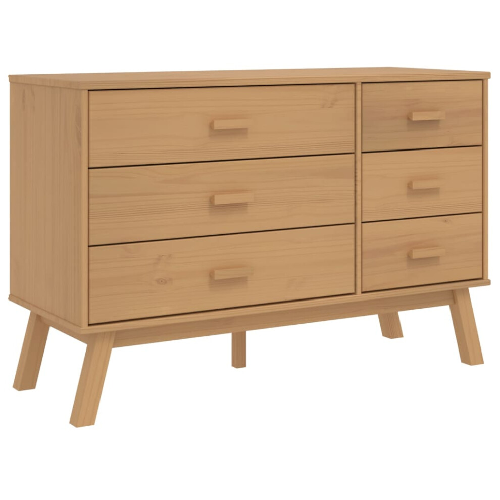 Vidaxl Drawer Cabinet Office Drawer Chest File Cabinet Brown Solid Wood Pine