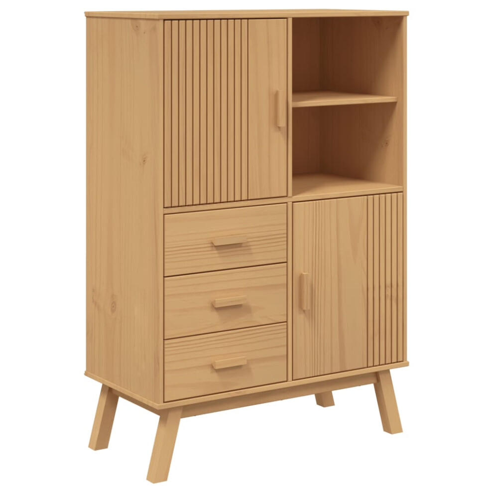 Vidaxl Highboard Sideboard Cupboard Storage Cabinet Brown Solid Wood Pine
