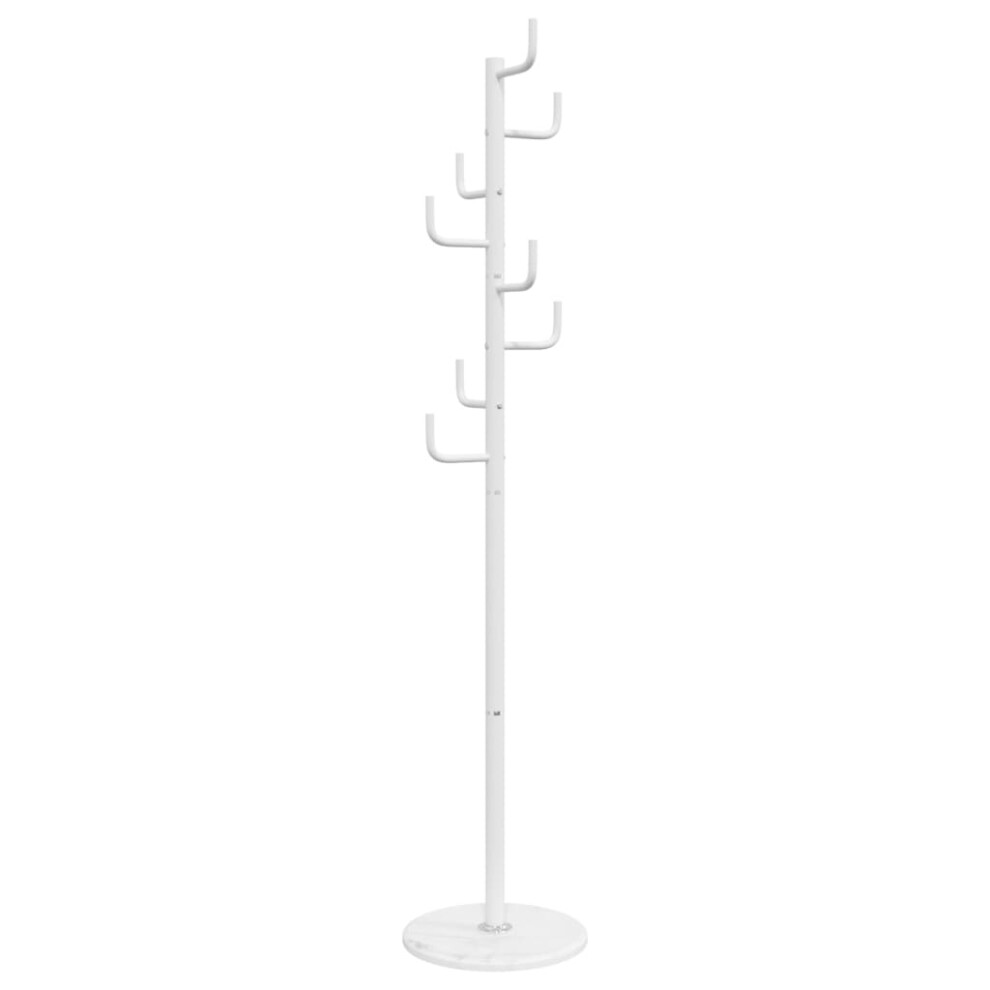 Vidaxl Coat Stand Coat Rack Clothes Stand Coat Hanger Powder-Coated Iron White