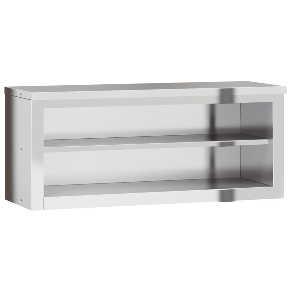 vidaXL Kitchen Wall Cabinet with Shelf Storage Cupboard Shelf Stainless Steel