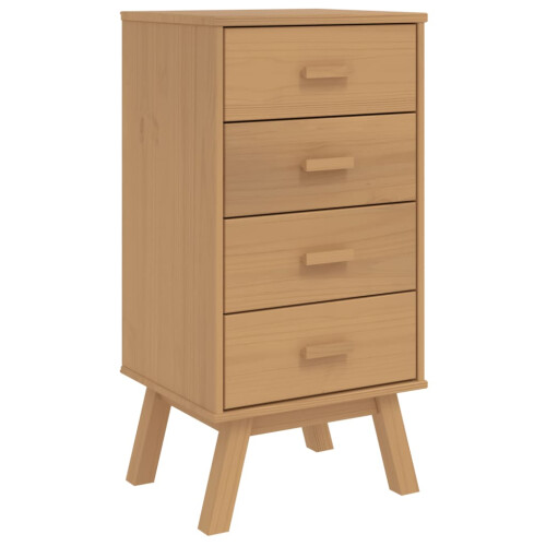 VidaXL vidaXL Bedside Cabinet Nightstand End Table Bed Table Brown Solid Wood Pine 1