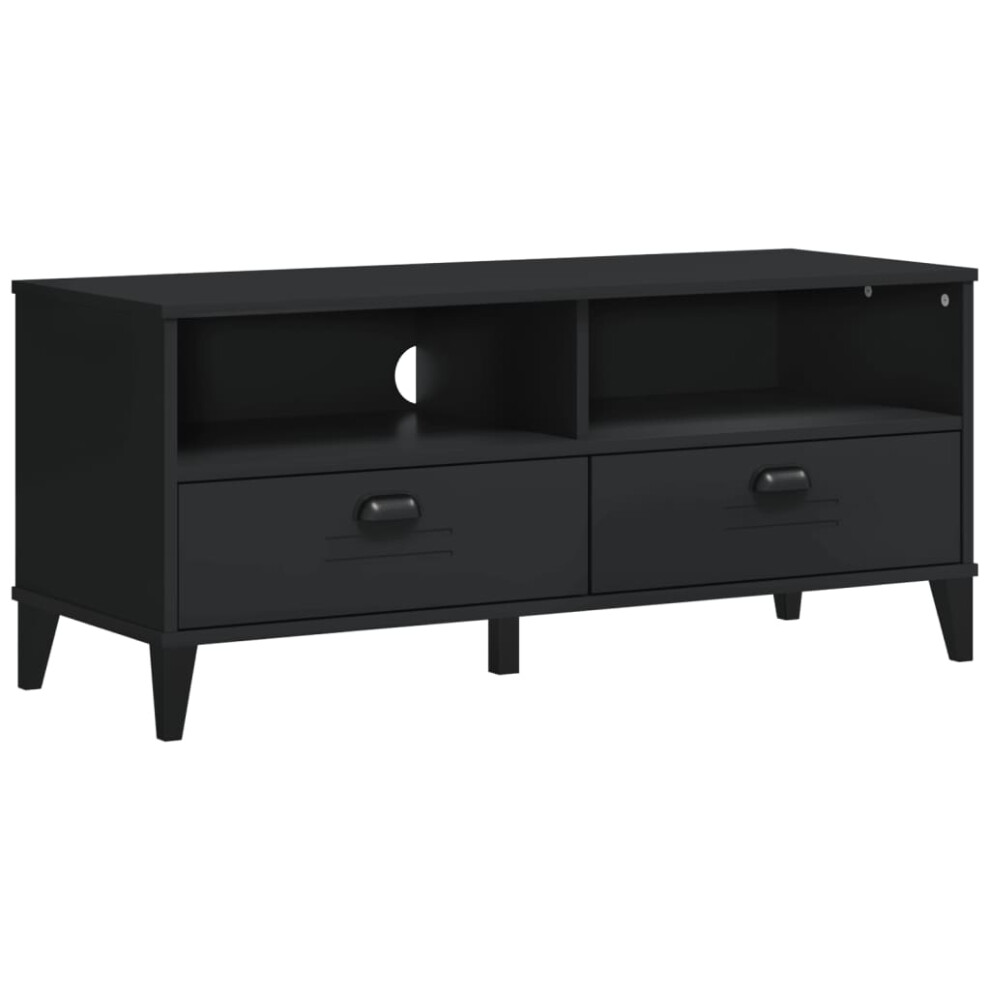 vidaXL TV Cabinet TV Stand Entertainment Centre TV Unit Black Solid Wood Pine