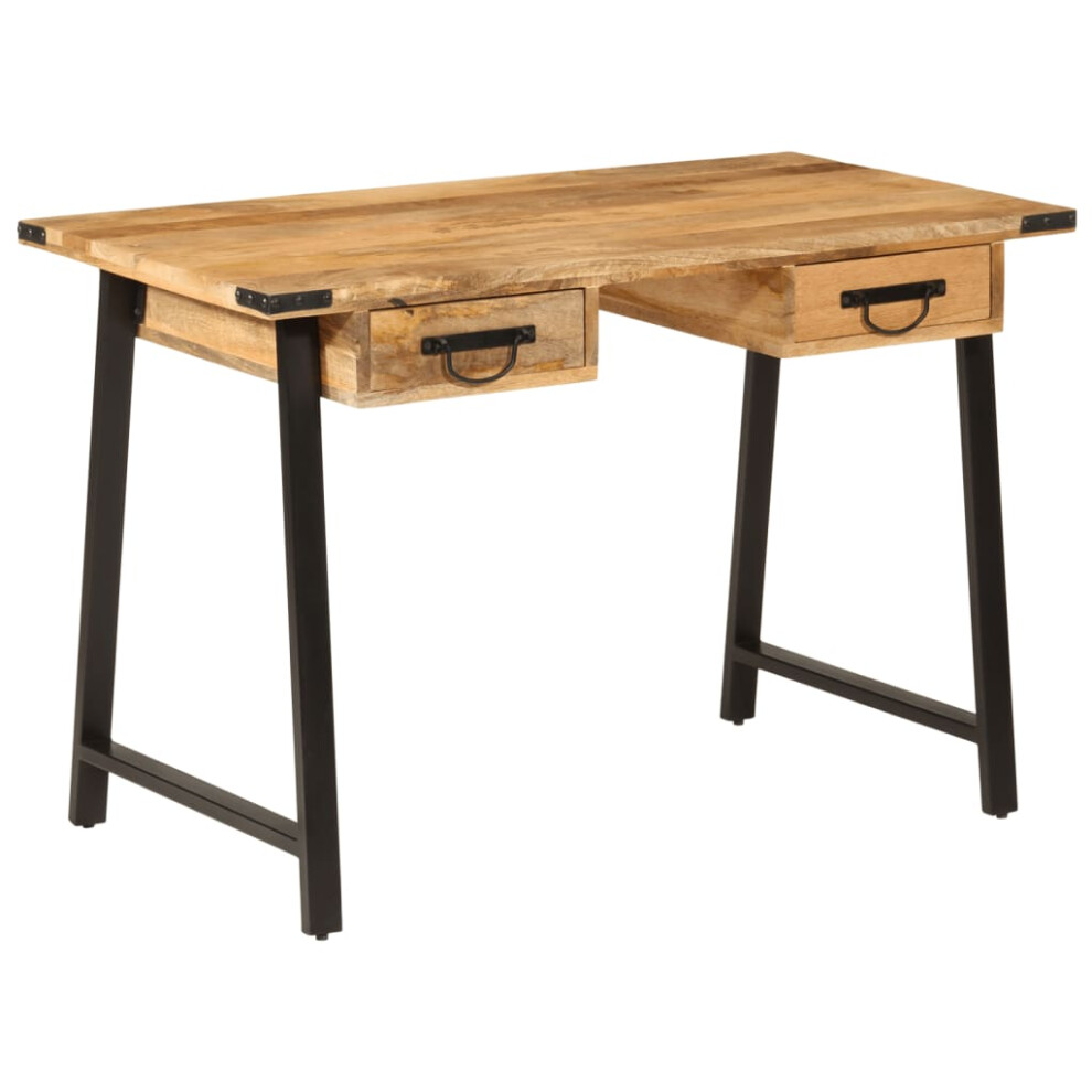 Vidaxl Desk With Drawers Writing Desk Computer Desk Solid Wood Mango And Iron
