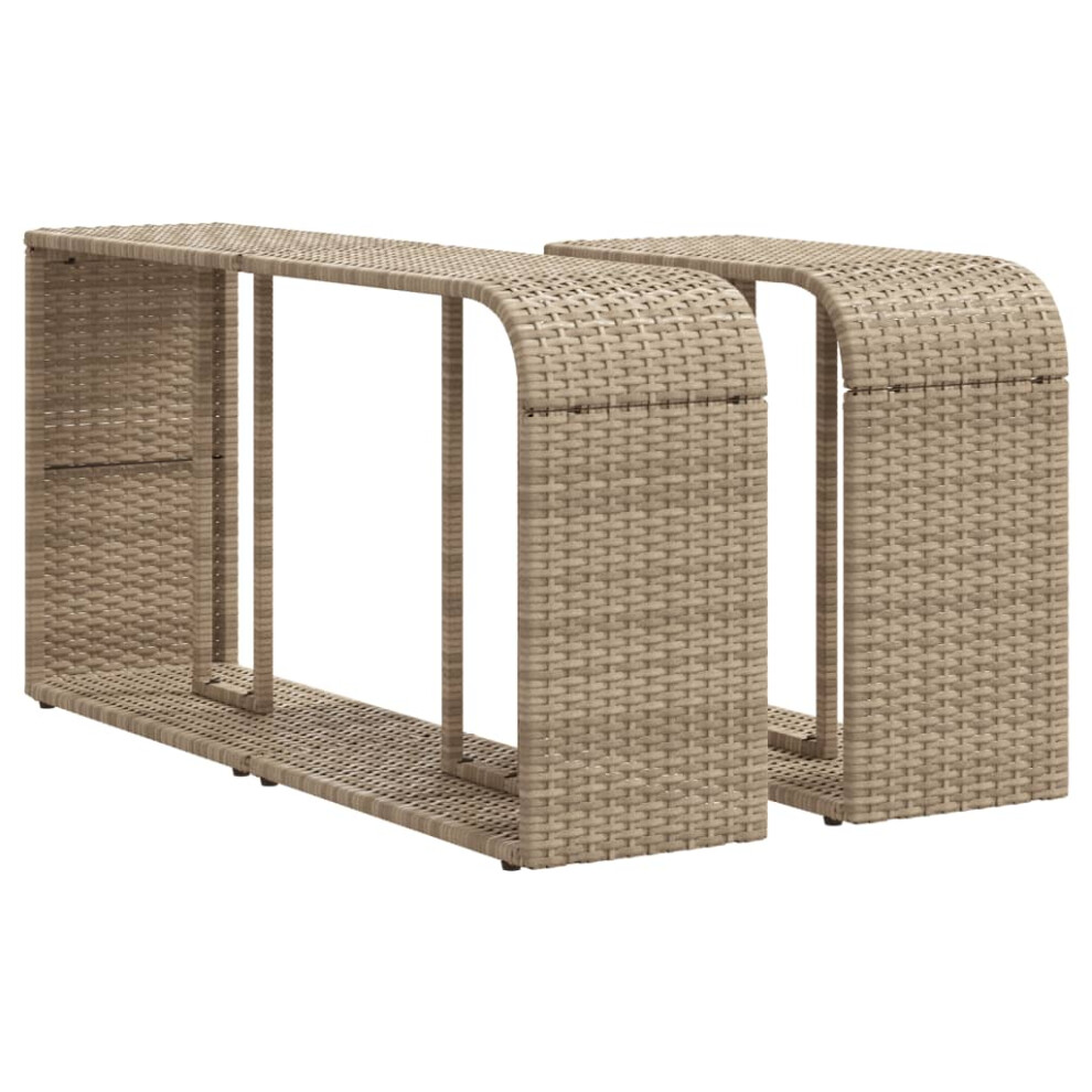 vidaXL Storage Shelves Storage Racks Display Shelves 2 pcs Beige Poly Rattan