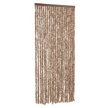 vidaXL Fly Curtain Fly Screen Curtain Beige and Dark Brown 100x230 cm Chenille
