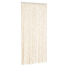 vidaXL Fly Curtain Door Curtain Fly Screen Beige and White 100x230 cm Chenille