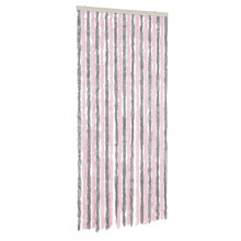 vidaXL Fly Curtain Fly Screen Curtain Silver Grey and Pink 100x200 cm Chenille