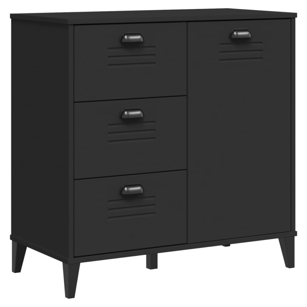 Vidaxl Sideboard Storage Cupboard Highboard Side Cabinet Black Engineered Wood