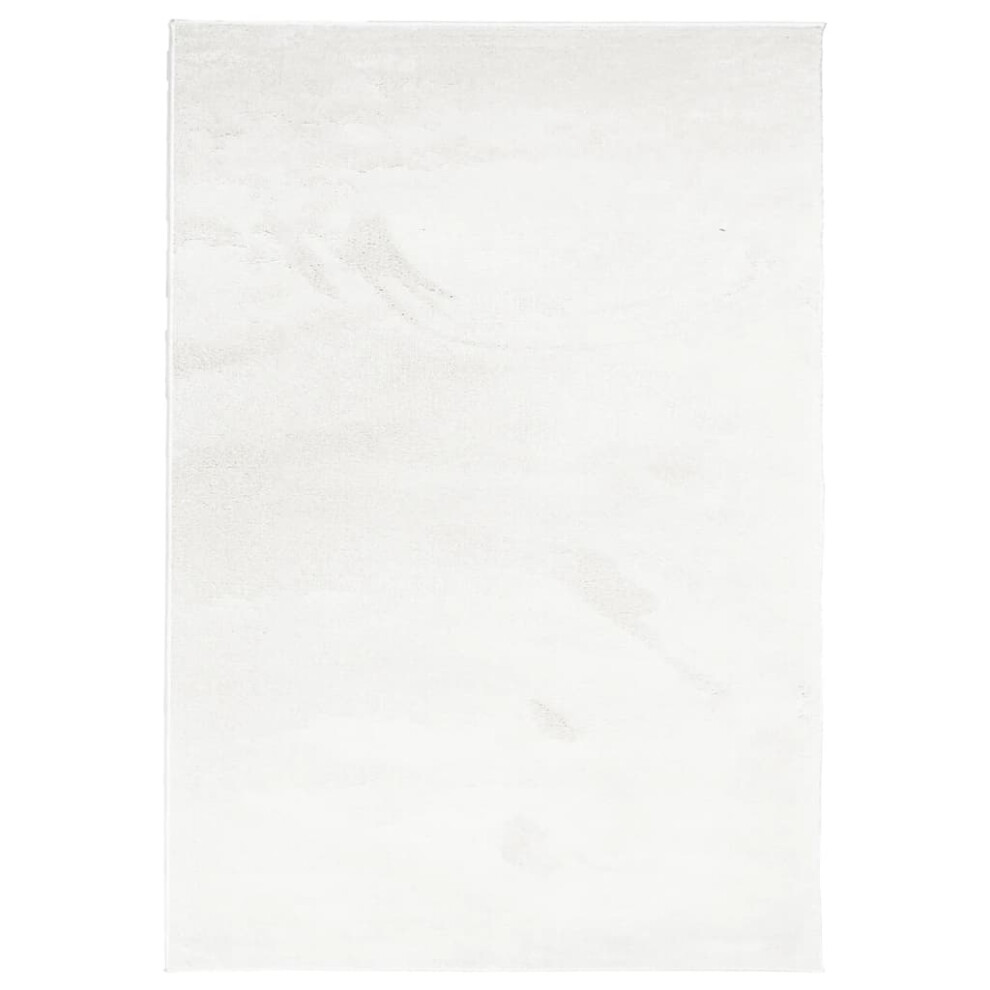 Vidaxl Rug Short Pile Soft And Washable Rug Floor Mat Area Rug Carpet Cream