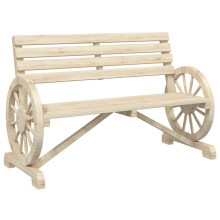 vidaXL Garden Bench 2-Seater Patio Bench Seat Outdoor Bench Solid Wood Fir