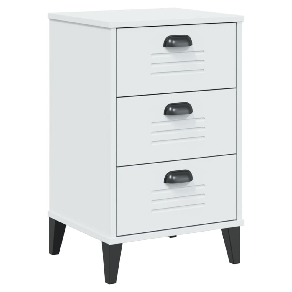 vidaXL Bedside Cabinet Side Table Nightstand Bed Table White Solid Wood Pine