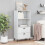 VidaXL vidaXL Bookcase Bookshelf Side Cabinet Storage Book Rack White Engineered Wood 3