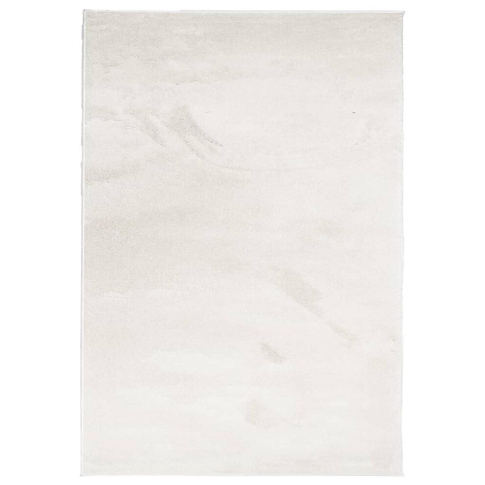 Vidaxl Rug Short Pile Soft And Washable Rug Floor Mat Area Rug Carpet Beige