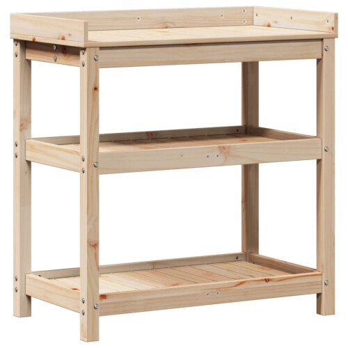 VidaXL vidaXL Potting Table with Shelves Potting Bench Plant Table Solid Wood Pine 1