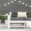 VidaXL vidaXL Garden Armrest Sofa with Side Table Outdoor Sofa White Solid Wood Pine 3
