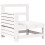 VidaXL vidaXL Garden Armrest Sofa with Side Table Outdoor Sofa White Solid Wood Pine 1