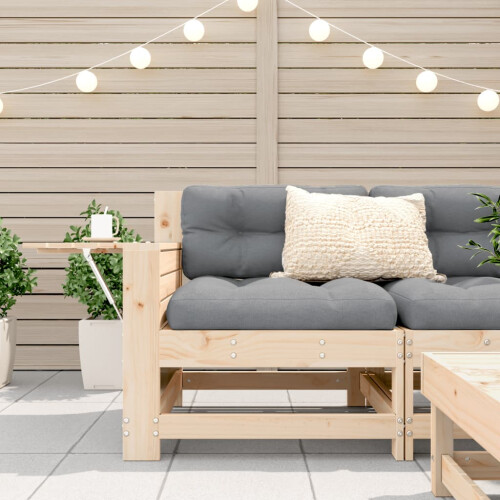 VidaXL vidaXL Garden Armrest Sofa with Cushion Outdoor Sectional Sofa Solid Wood Pine 2
