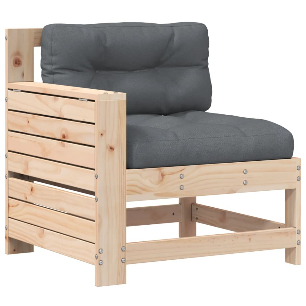 Vidaxl Garden Armrest Sofa With Cushion Outdoor Sectional Sofa Solid Wood Pine