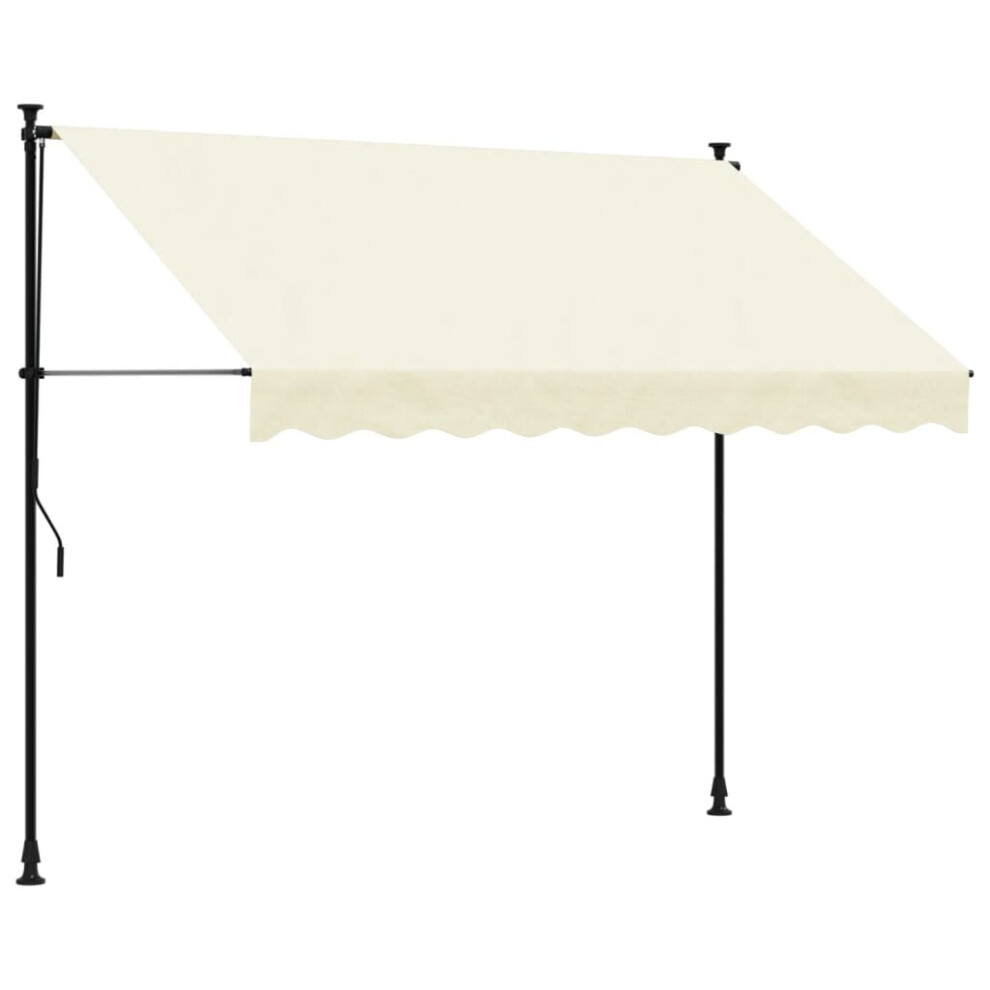 vidaXL Retractable Awning Privacy Screen Cream 250x150 cm Fabric and Steel