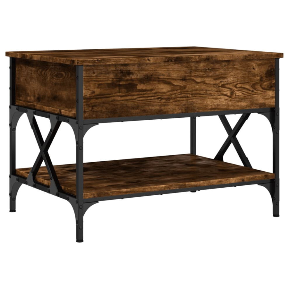 Vidaxl Coffee Table End Table Side Table Smoked Oak Engineered Wood And Metal