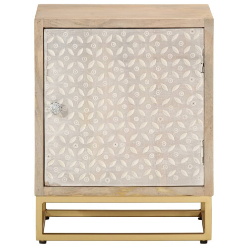 VidaXL vidaXL Bedside Cabinet Nightstand Bed Side Table Solid Wood Mango and Iron 2