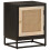 VidaXL vidaXL Bedside Cabinet Nightstand Bed Table Black Solid Wood Mango and Iron 1