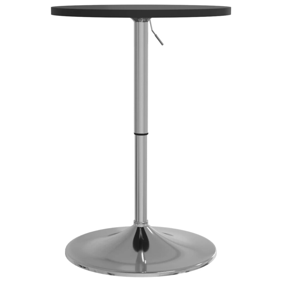 vidaXL Bar Table Kitchen Pub Table Black Engineered Wood and Chromed Steel