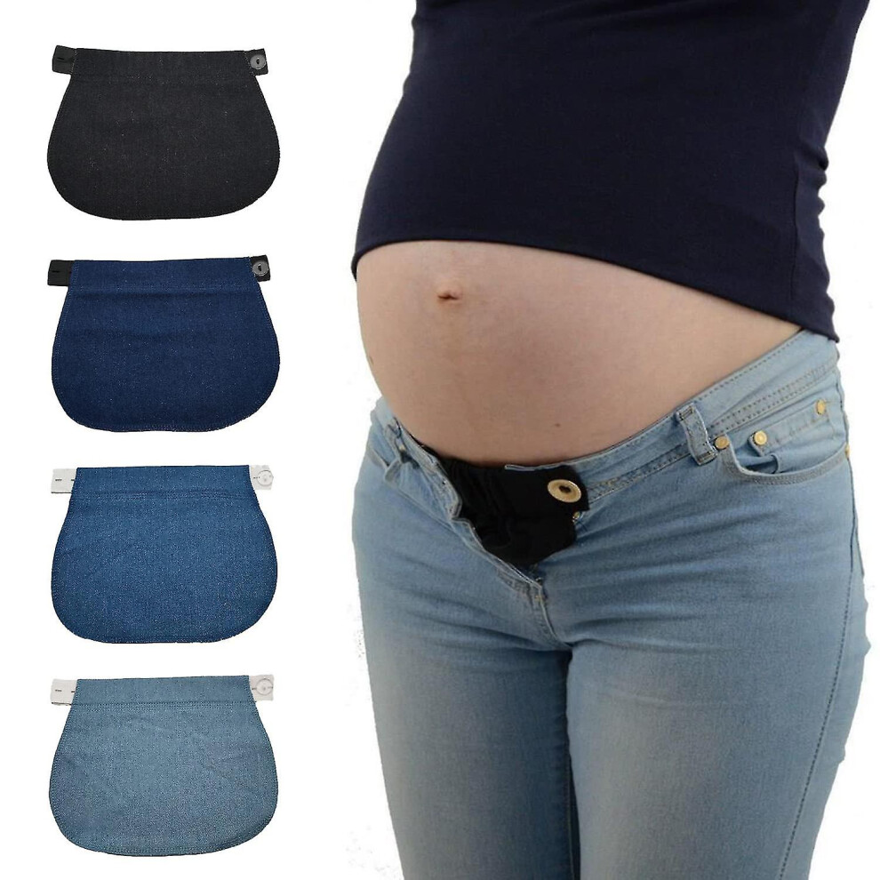 4-piece Denim Belt, Adjustable Extension Belt, Elastic Pants Extension Belt For Pregnant Women, Elastic Extension-image-OPC-PDRQH7T-NEW
